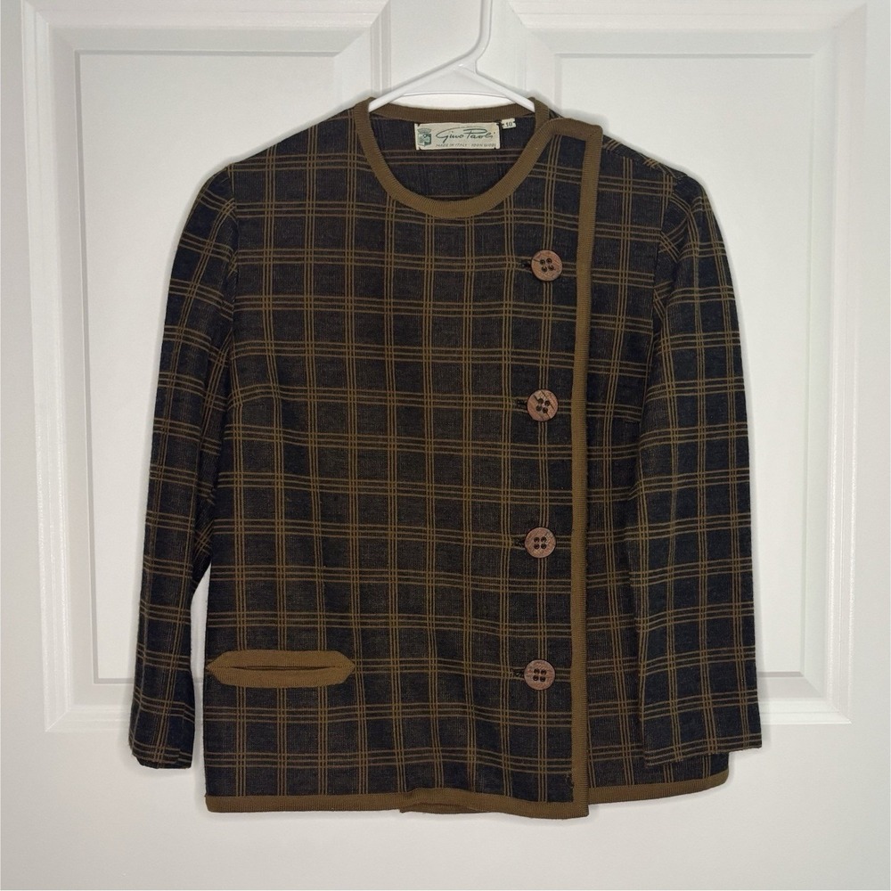 Vintage Gino Paoli Women's Plaid Wool  Jacket Size 10